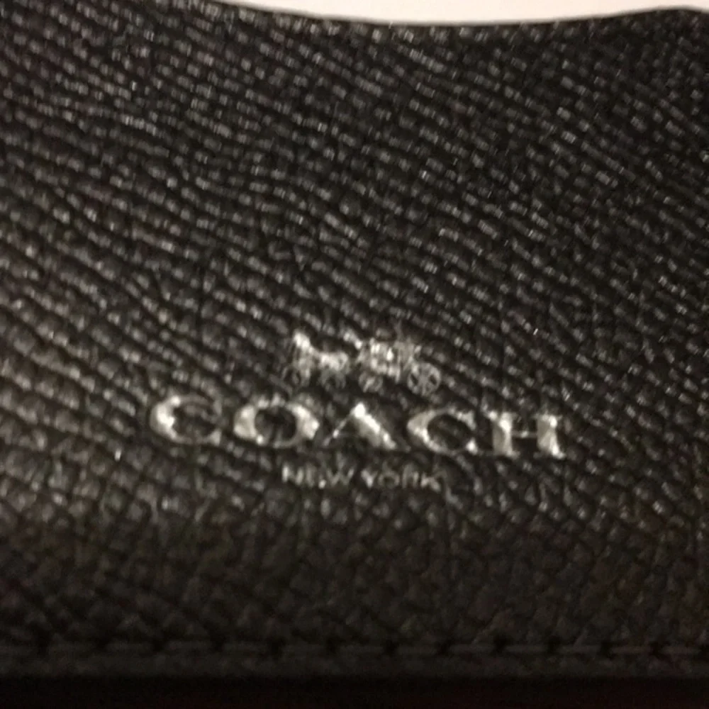 Coach silver gunmetal mini Id case